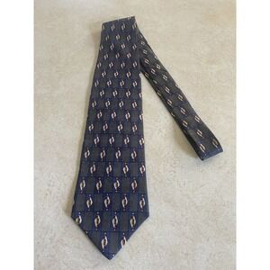 Villa Bugatti Italian Designer Silk Geometric Olive Green Mens Tie